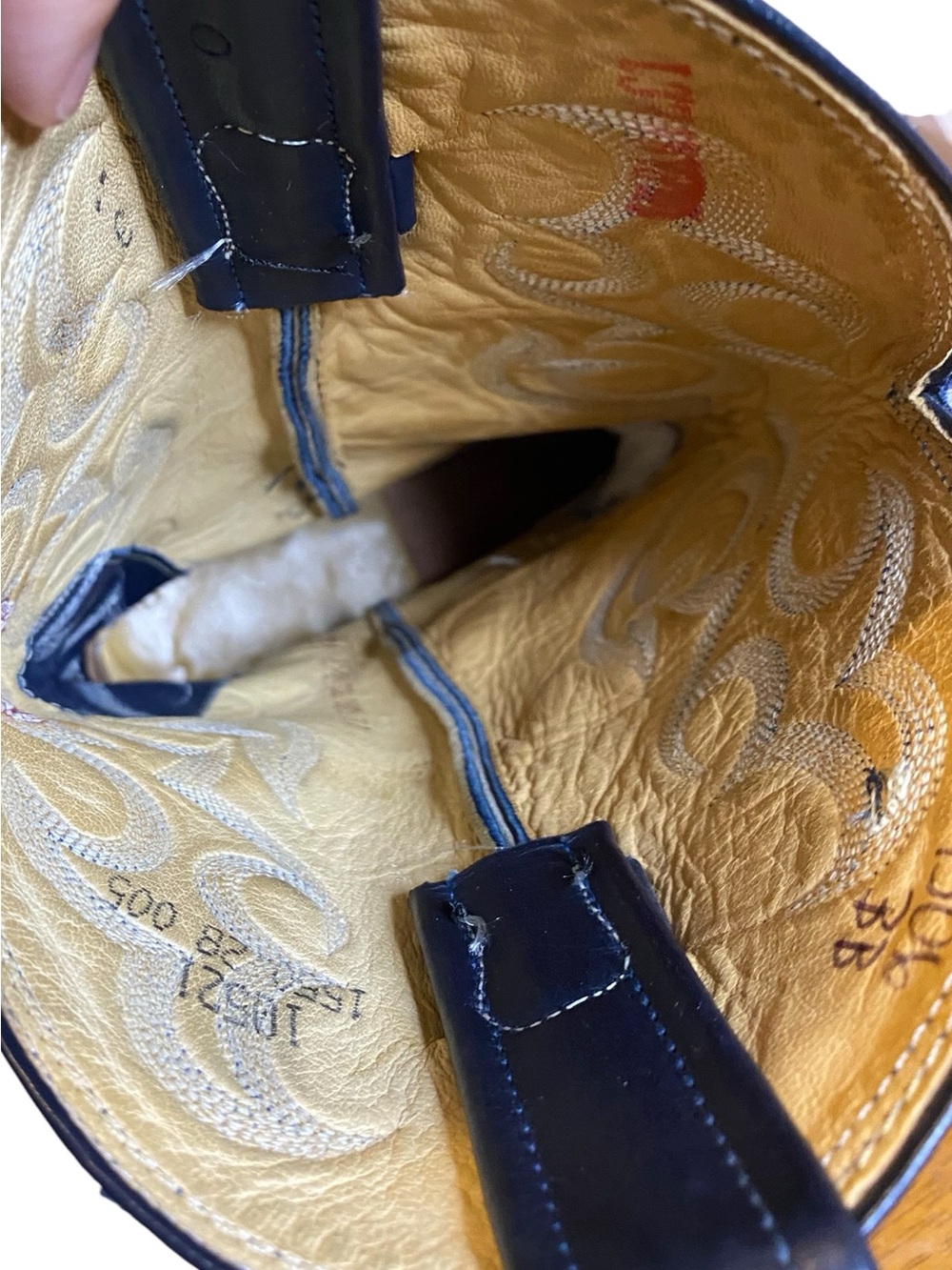 Nocona 1550-28-005 Vintage Blue Lizard & Leather Western Cowgirl Boots SZ 7D - Picture 10 of 15